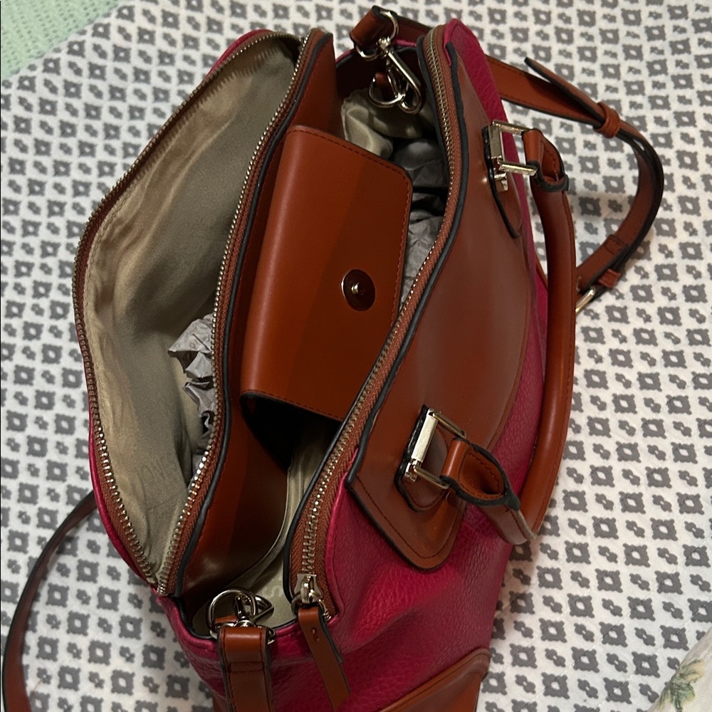 Jones New York Pink and Tan Satchel - Picture 5 of 6